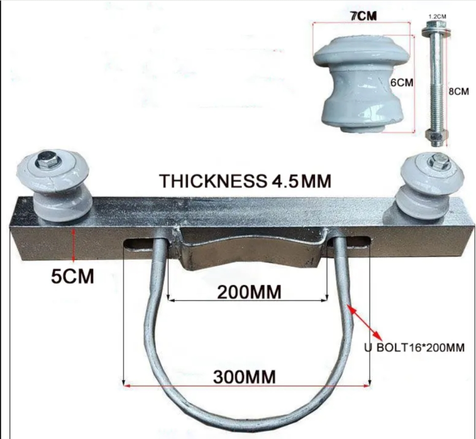 The use of insulating porcelain bottle cement pole cross arm