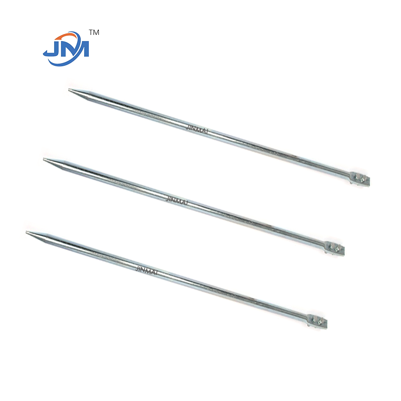 Galvanized ground rod set off